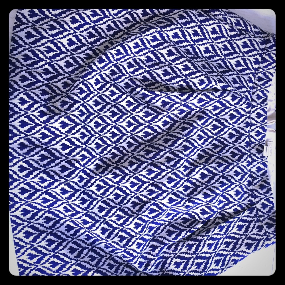 Jcrew blue and white short skirt EUC